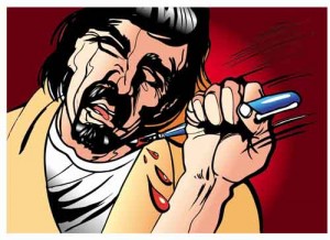 I'll stab you in the eye, yo, with a fucking biro I'll stab you in the eye, yo, with a fucking biro