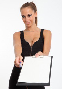 Cutie with clipboard